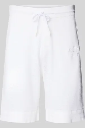 HUGO BOSS Szorty z dzianiny dresowej z wyhaftowanym logo model ‘Heritage’