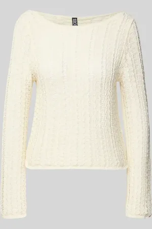 Pieces® Sweter o kroju regular fit z dekoltem w łódkę model ‘SIRI’