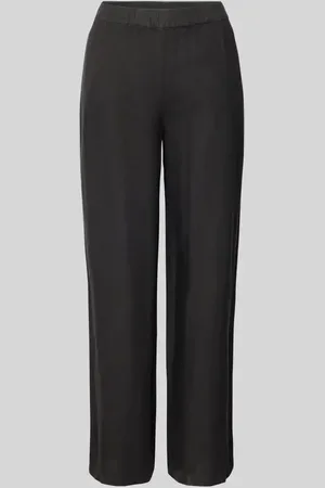 Mos Mosh Spodnie lniane o kroju relaxed fit z wpuszczanymi kieszeniami model ‘Emmi’