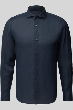 JOOP! Koszula lniana o kroju slim fit z kołnierzykiem typu cutaway