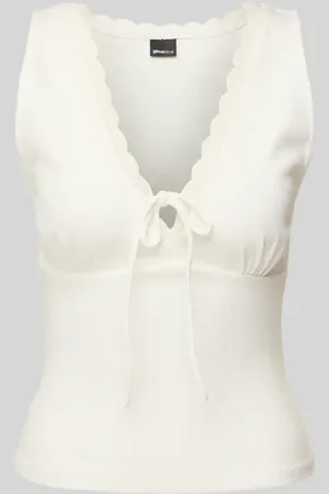 Gina Tricot Top z obszyciem z koronki