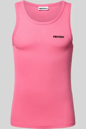 Review Top z wyhaftowanym logo