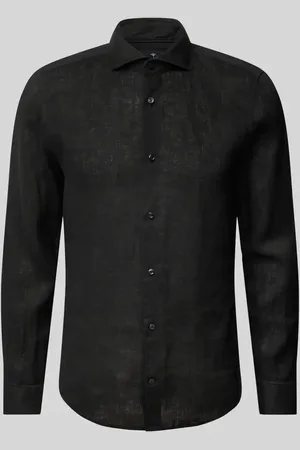JOOP! Koszula lniana o kroju slim fit z kołnierzykiem typu cutaway