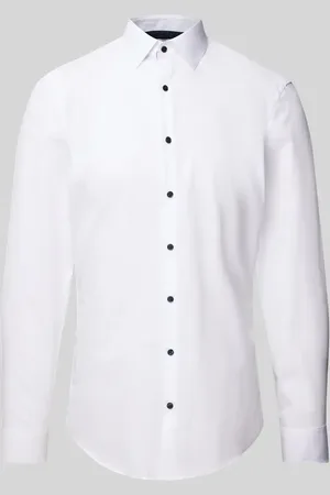 Jake*s Koszula biznesowa o kroju super slim fit z listwą guzikową