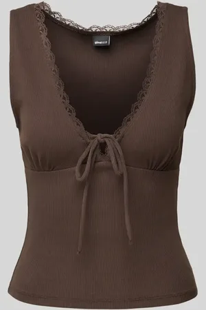 Gina Tricot Top z obszyciem z koronki
