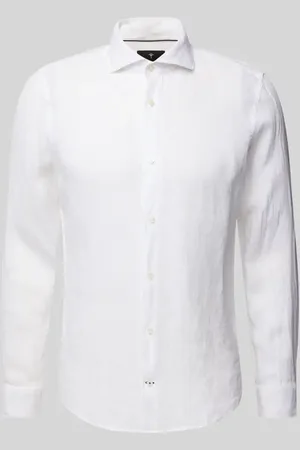 JOOP! Koszula lniana o kroju slim fit z kołnierzykiem typu cutaway