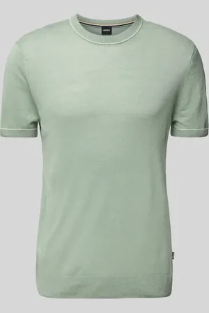 HUGO BOSS T-shirt z mieszanki lnu i wiskozy model ‘Jiovanni’