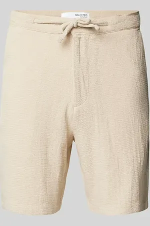 SELECTED Bermudy o kroju regular fit z fakturowanym wzorem model ‘BRODY’