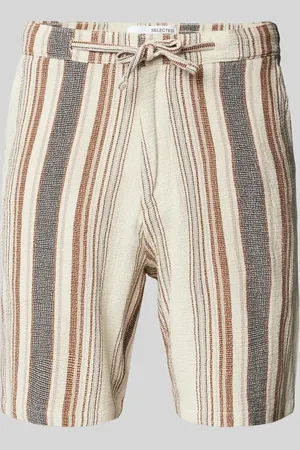 SELECTED Bermudy o kroju regular fit z fakturowanym wzorem model ‘BRODY’