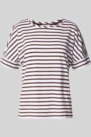 Maerz T-shirt z prążkowanym okrągłym dekoltem