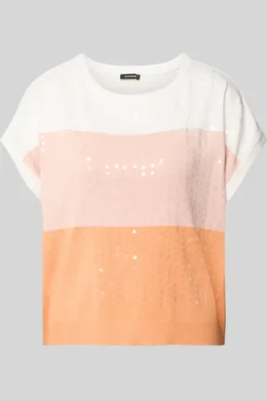 More & More Sweter z dzianiny z prążkowanymi wykończeniami