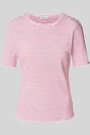 Maerz T-shirt z prążkowanym okrągłym dekoltem