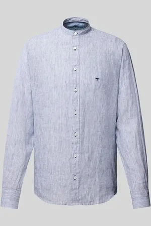Fynch-Hatton Koszula lniana o kroju slim fit ze stójką