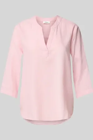 QS by s.Oliver Top bluzkowy o kroju regular fit z mieszanki lnu i wiskozy