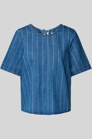 VERO MODA Bluzka jeansowa o linii A z czystej bawełny model ‘TRILLE’