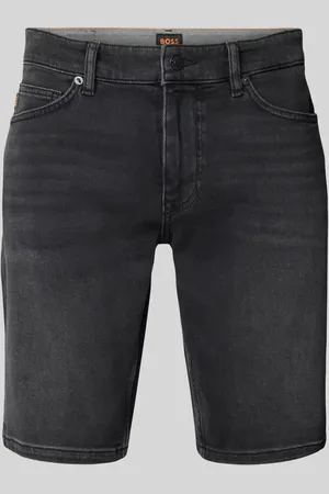 HUGO BOSS Szorty jeansowe o kroju slim fit z wpuszczanymi kieszeniami model ‘Delaware’