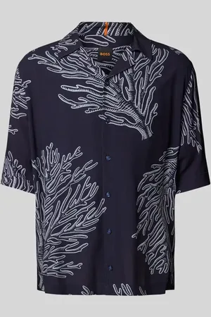 HUGO BOSS Koszula casualowa o kroju relaxed fit z kołnierzem z połami model ‘Lapisy’