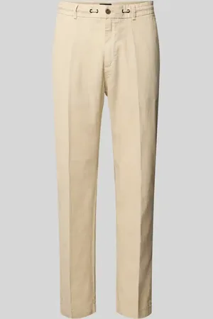 Cinque Chinosy lniane o kroju tapered fit w kant model ‘JULI-O’