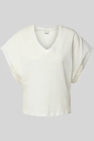Ichi T-shirt z dekoltem w serek model ‘HOLYA’
