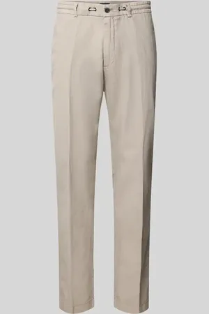 Cinque Chinosy lniane o kroju tapered fit w kant model ‘JULI-O’