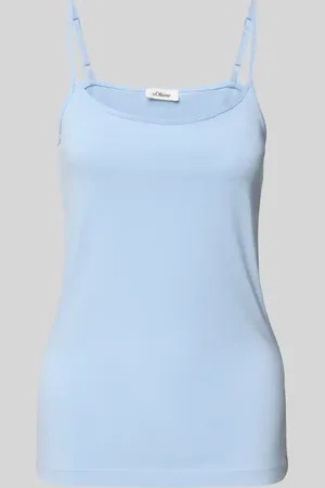 QS by s.Oliver Top na ramiączkach o kroju slim fit z mieszanki bawełny
