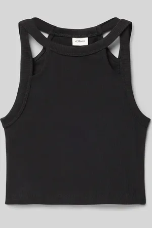 QS by s.Oliver Top o kroju slim fit z wycięciami