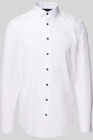 Jake*s Koszula biznesowa o kroju slim fit z listwą guzikową