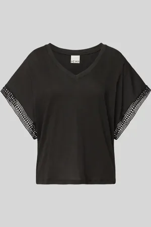 Ichi T-shirt z dekoltem w serek model ‘HOLYA’