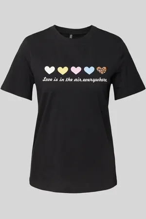 Pieces® T-shirt o kroju regular fit z czystej bawełny model ‘MARIA’