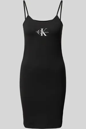 Calvin Klein Sukienka mini z logo i cienkimi ramiączkami