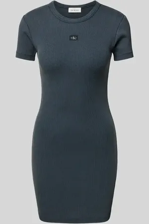 Calvin Klein Sukienka T-shirtowa z naszywką z logo i okrągłym dekoltem