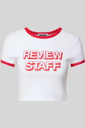 Review T-shirt krótki z nadrukiem z logo