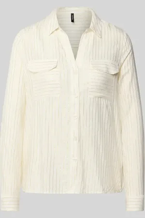 VERO MODA Bluzka koszulowa o kroju regular fit z czystej wiskozy model ‘BUMPY’