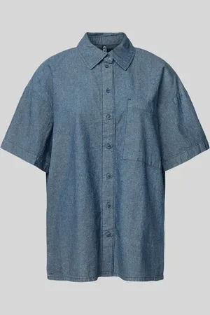 Pieces® Bluzka z krótkim rękawem o kroju relaxed fit z czystej bawełny model ‘MIA’