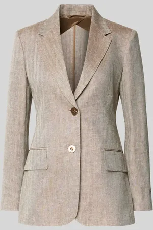 Max Mara Żakiet o kroju slim fit z lnu z kieszeniami z patką