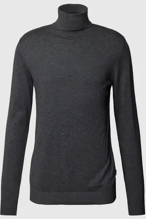 JACK & JONES Sweter z wywijanym kołnierzem z efektem melanżu model ‘EMIL’