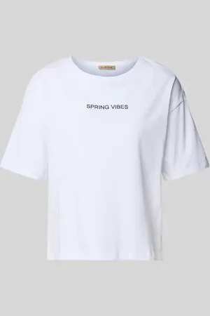Smith and Soul T-shirt o pudełkowym kroju z haftem i okrągłym dekoltem
