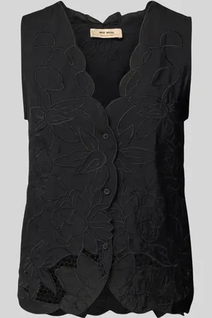 Mos Mosh Top bluzkowy o kroju regular fit z dekoltem w serek model ‘Daima’