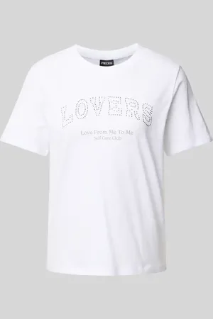 Pieces® T-shirt o kroju regular fit z czystej bawełny model ‘TARA’