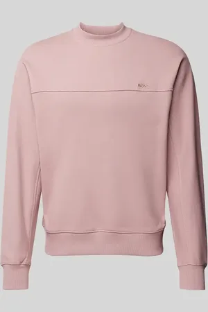 HUGO BOSS Bluzka z długim rękawem i wyhaftowanym logo model ‘We_Natural’