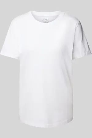 QS by s.Oliver T-shirt z prążkowanym okrągłym dekoltem