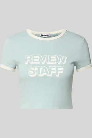 Review T-shirt krótki z nadrukiem z logo