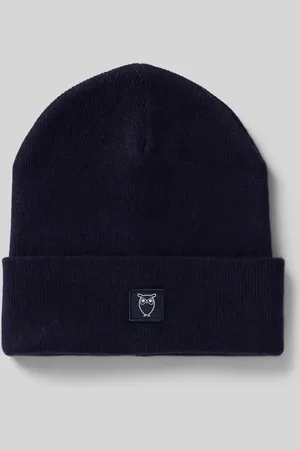 Knowledge Cotton Apparal Czapka z wełny z naszywką z logo