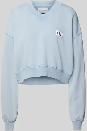 Calvin Klein Bluza o kroju oversized z dekoltem w serek