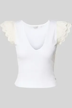 Guess Top z efektem prążkowania model ‘DAHLIA SANGALLO’