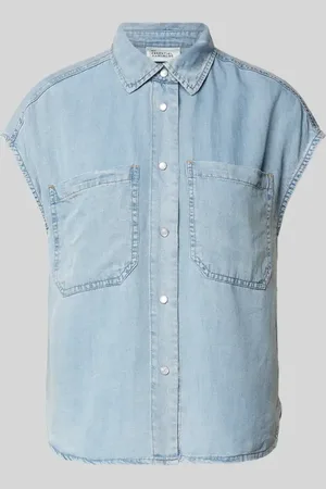 My Essential Wardrobe Koszula jeansowa o kroju regular fit z kieszeniami na piersi