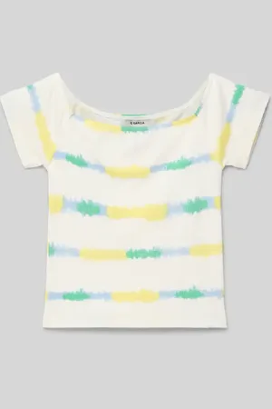 Garcia T-shirt z dekoltem w łódkę