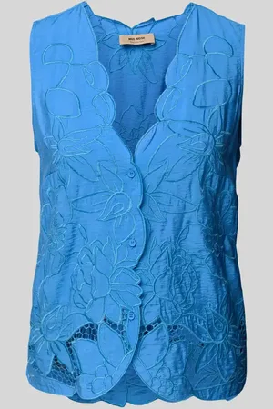 Mos Mosh Top bluzkowy o kroju regular fit z dekoltem w serek model ‘Daima’