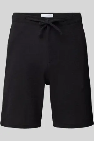 SELECTED Bermudy o kroju regular fit z fakturowanym wzorem model ‘BRODY’