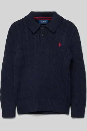 Ralph Lauren Sweter z dzianiny z kołnierzykiem polo